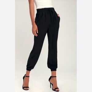 NWT Lulu’s Hit the Jackpot Black Lightweight Jogger Pants Size M